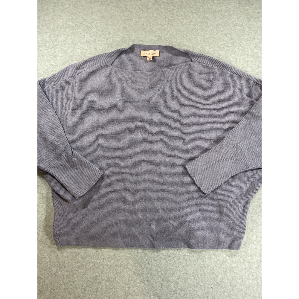 Philosophy Republic Clothing Purple Ribbed Boat Neck Dolman Sweater 2X 2115